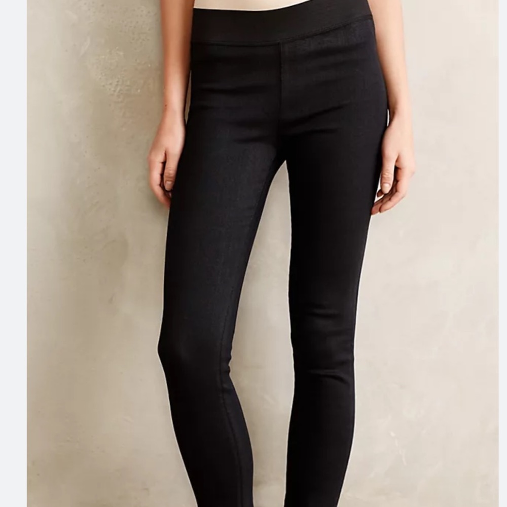 NWT Citizens of Humanity Anthropologie Black Coated Leggings Jeggings 27